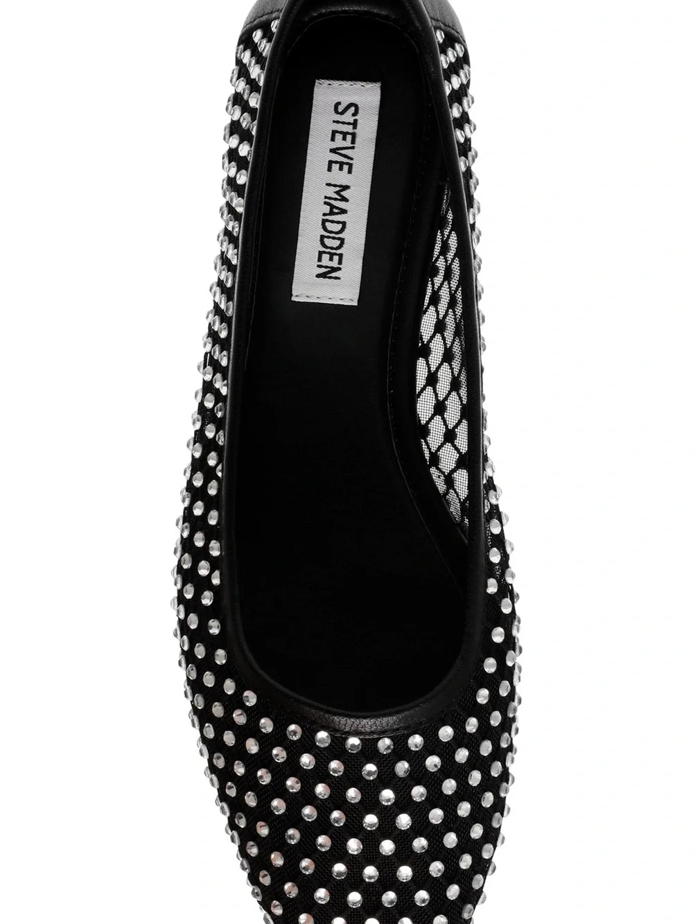 Steve Madden Black Studded Ballet Flat with Silver Accents NWOT
